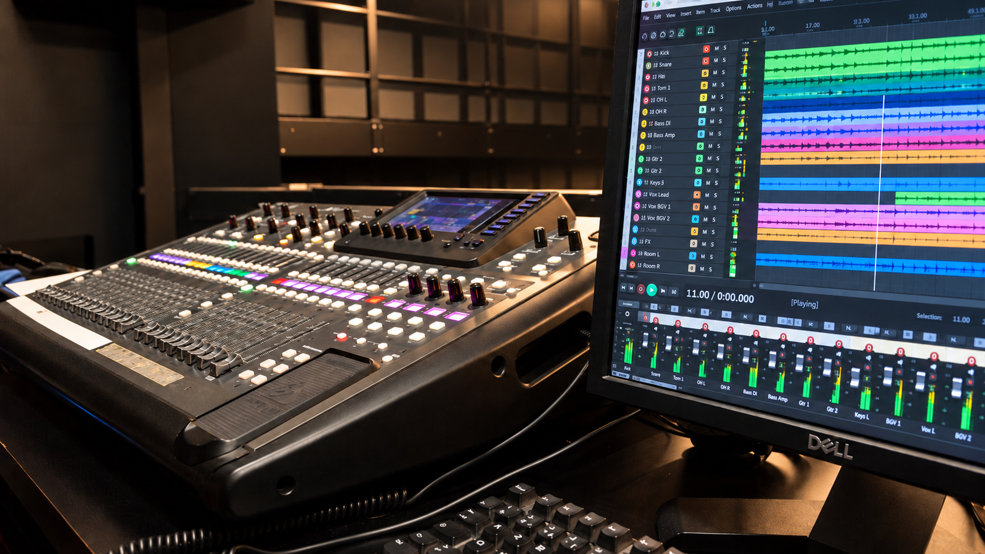 Console de mixage et session REAPER